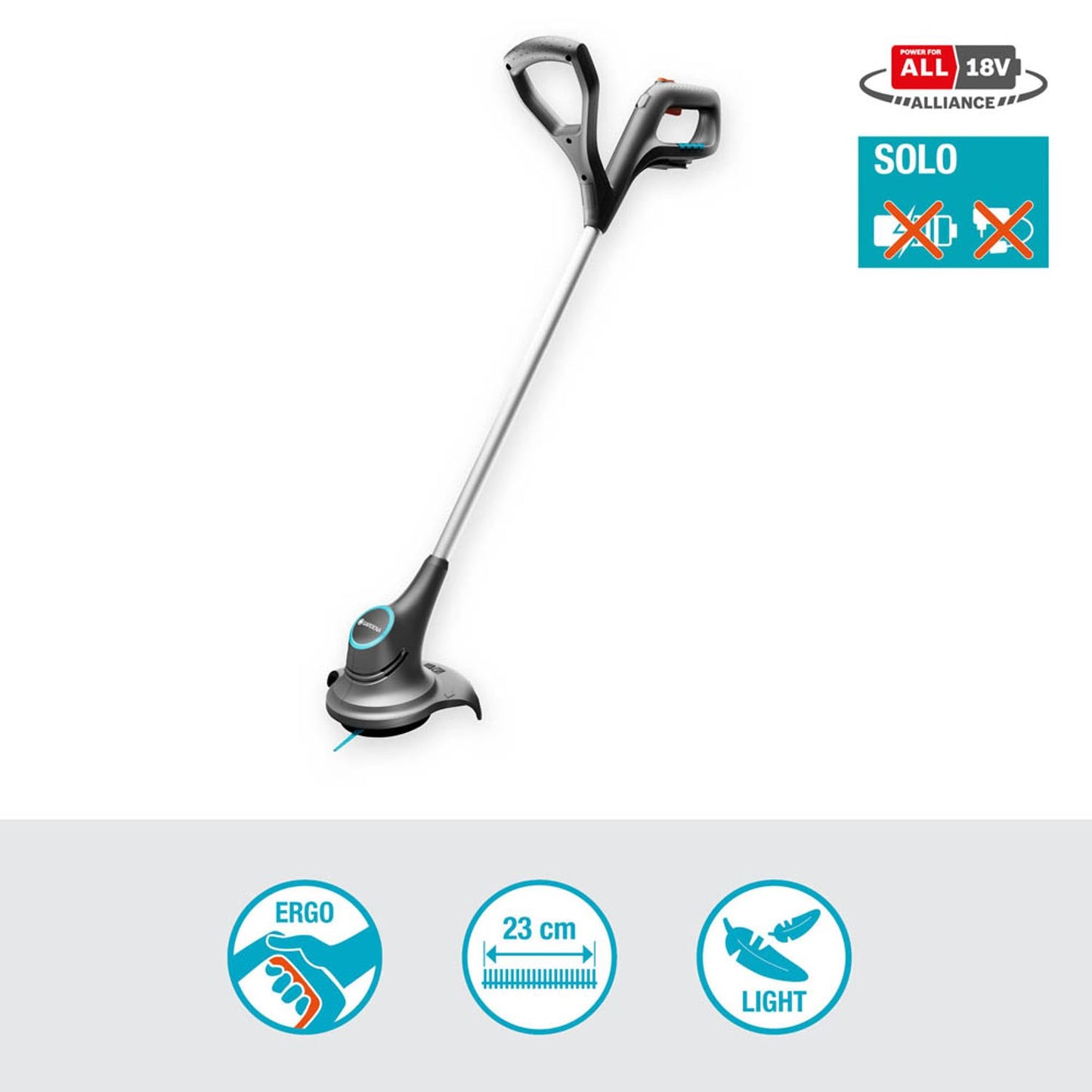 GARDENA Small-Cut 23/18V P4A Solo Akku-Rasentrimmer 18,0 V, ohne Akku | 14702-55