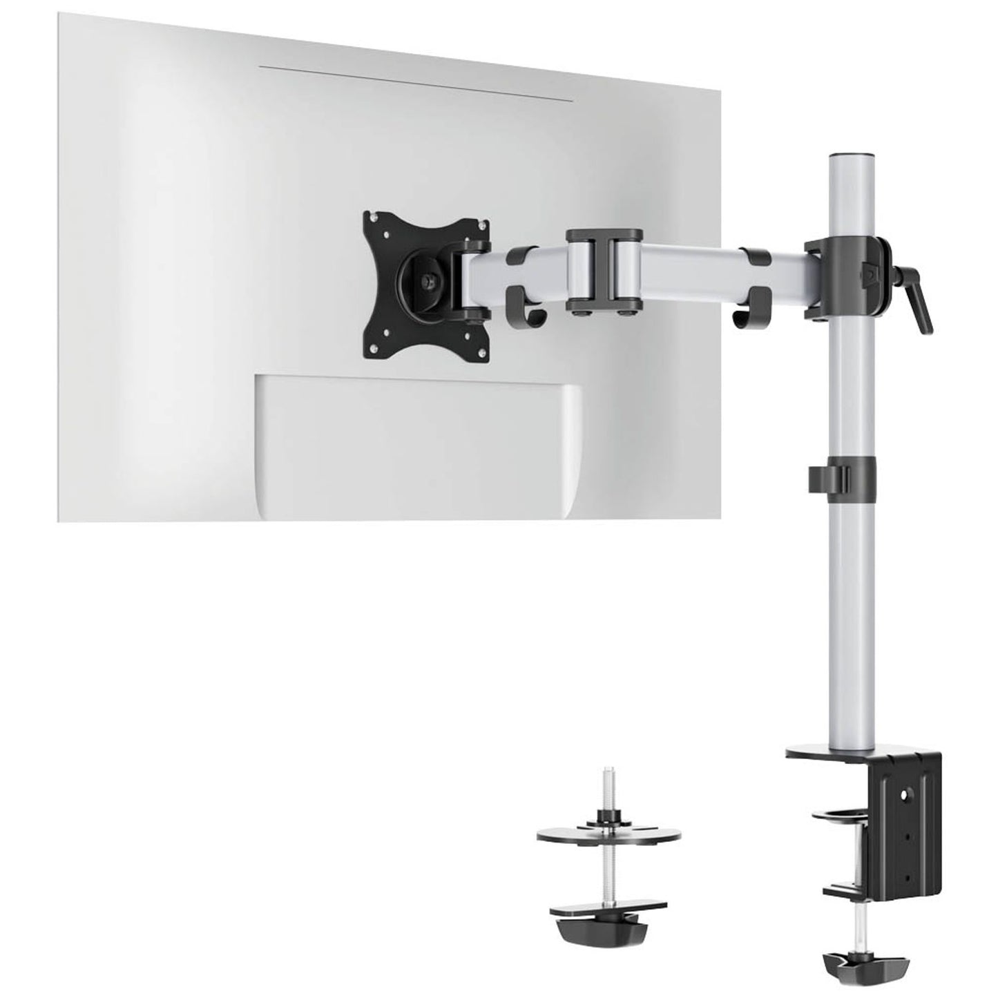 DURABLE Monitor-Halterung SELECT silber für 1 Monitor, Tischklemme, Tischbohrung | 509423
