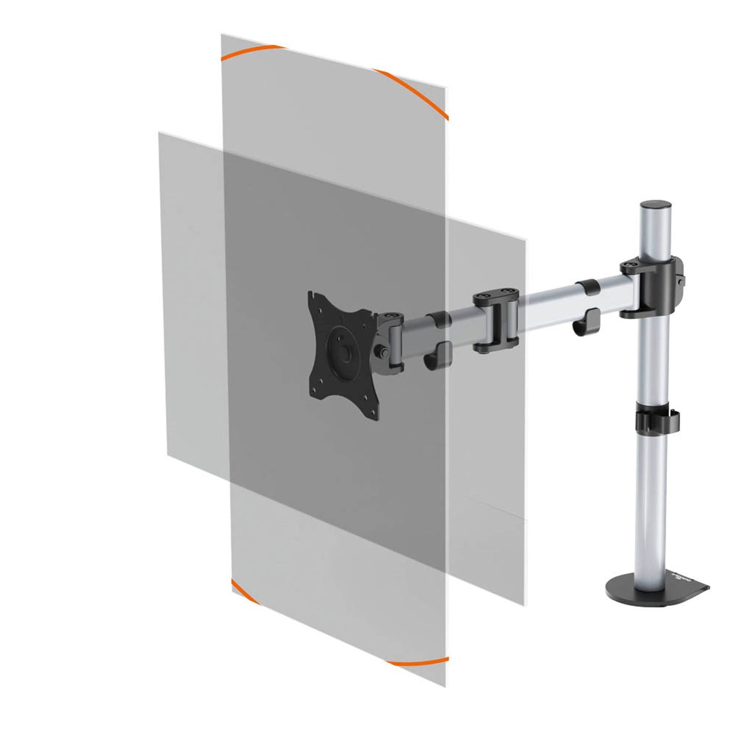 DURABLE Monitor-Halterung SELECT silber für 1 Monitor, Tischklemme, Tischbohrung | 509423