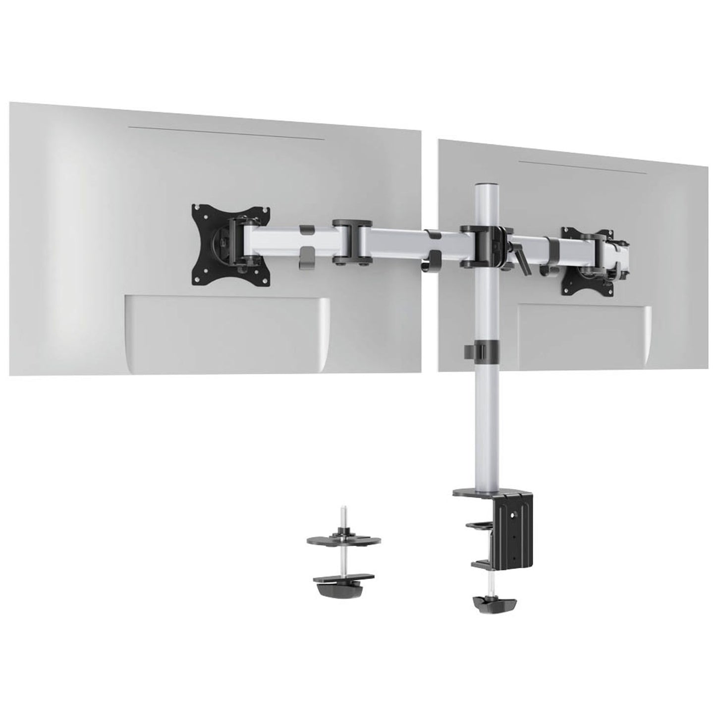 DURABLE Monitor-Halterung SELECT silber für 2 Monitore, Tischklemme, Tischbohrung | 509523