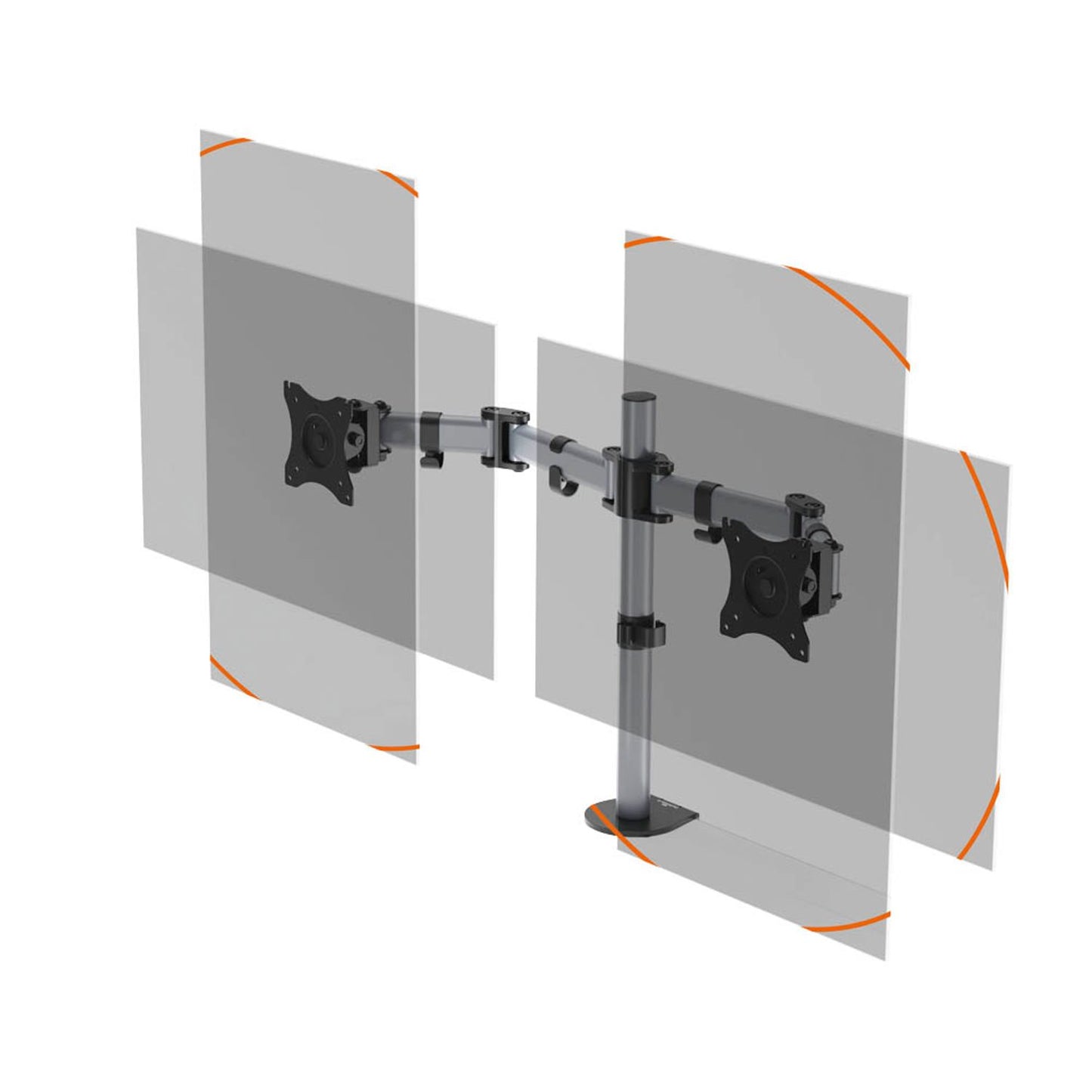 DURABLE Monitor-Halterung SELECT silber für 2 Monitore, Tischklemme, Tischbohrung | 509523