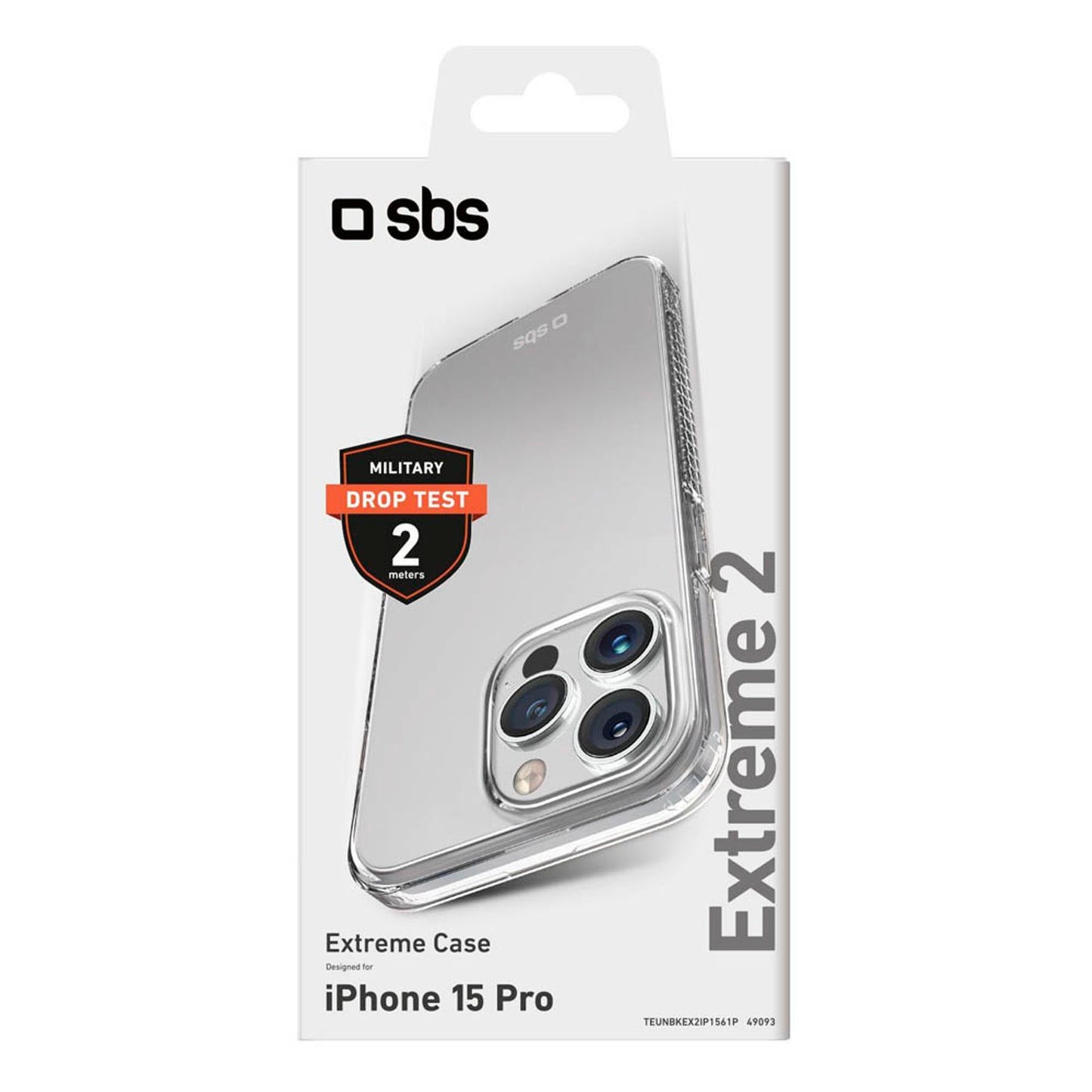 sbs Extreme X2 Handy-Cover für Apple iPhone 15 Pro transparent | TEUNBKEX2IP1561P