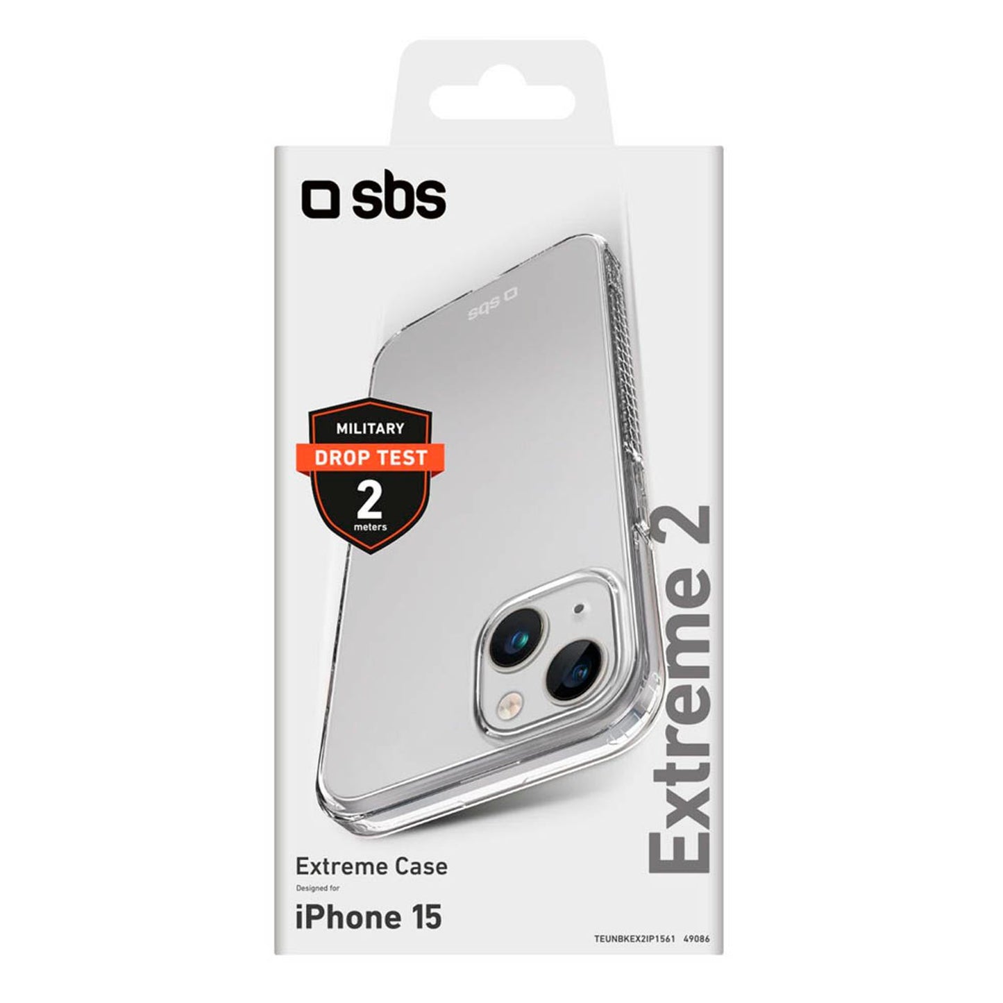 sbs Extreme X2 Handy-Cover für Apple iPhone 15 transparent | TEUNBKEX2IP1561