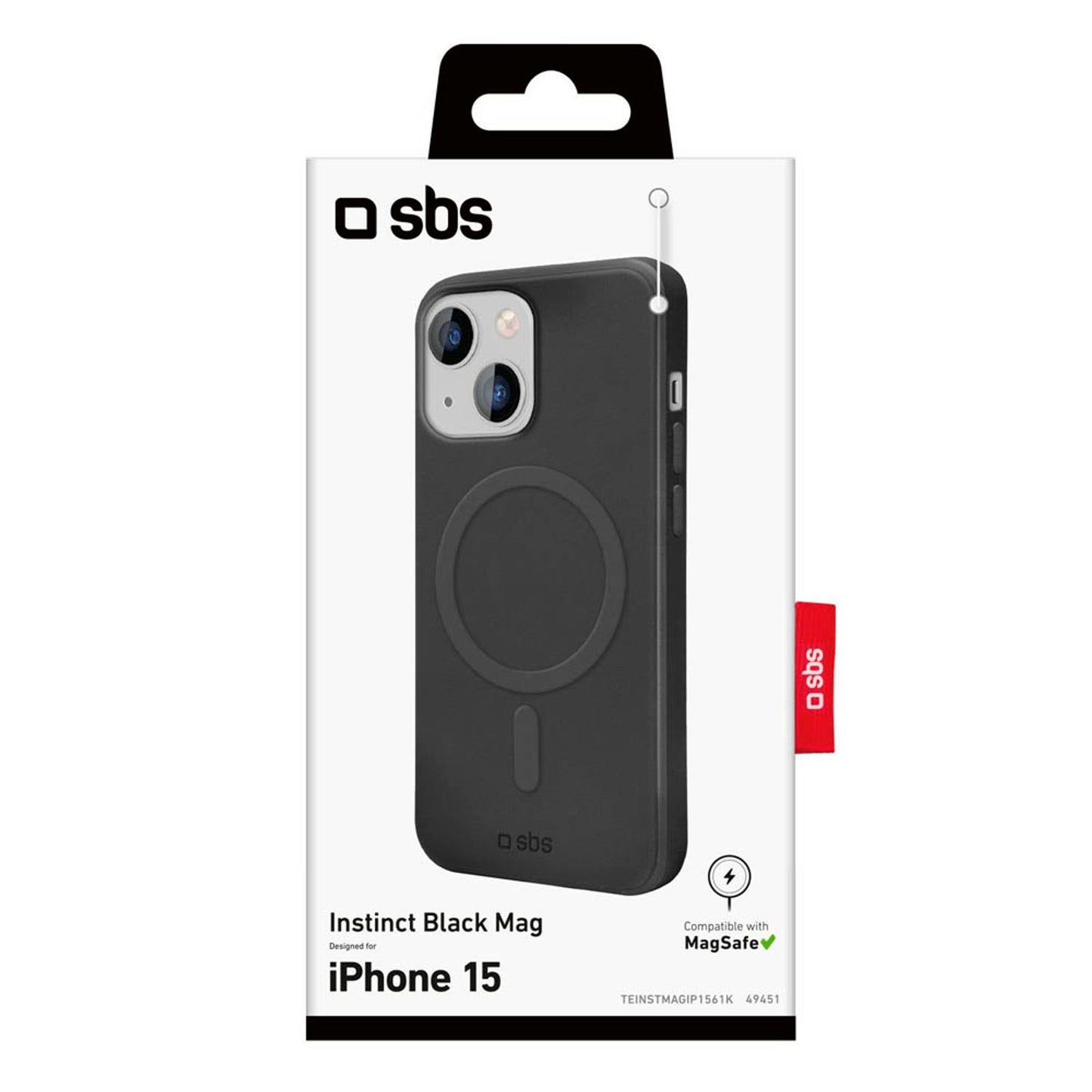 sbs Instinct Mag Handy-Cover für Apple iPhone 15 schwarz | TEINSTMAGIP1561K