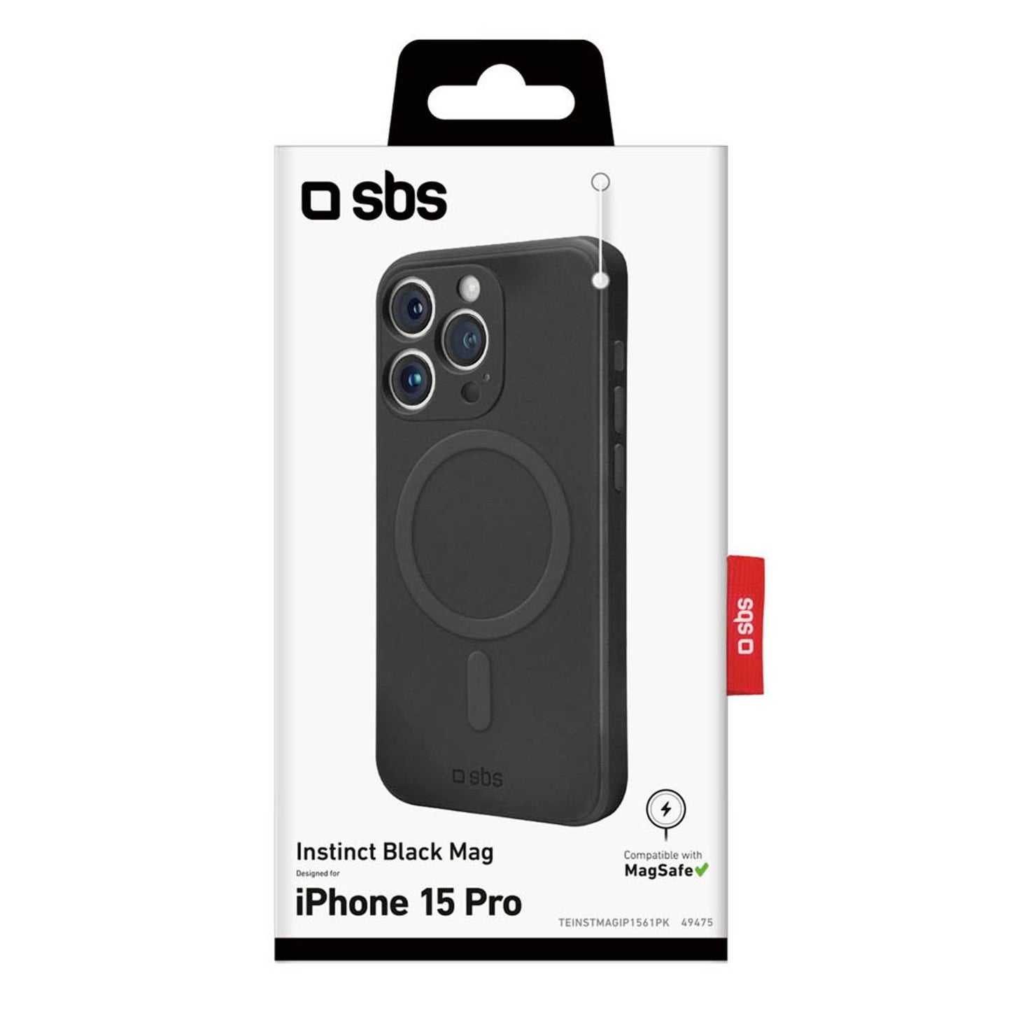 sbs Instinct Mag Handy-Cover für Apple iPhone 15 Pro schwarz | TEINSTMAGIP1561PK