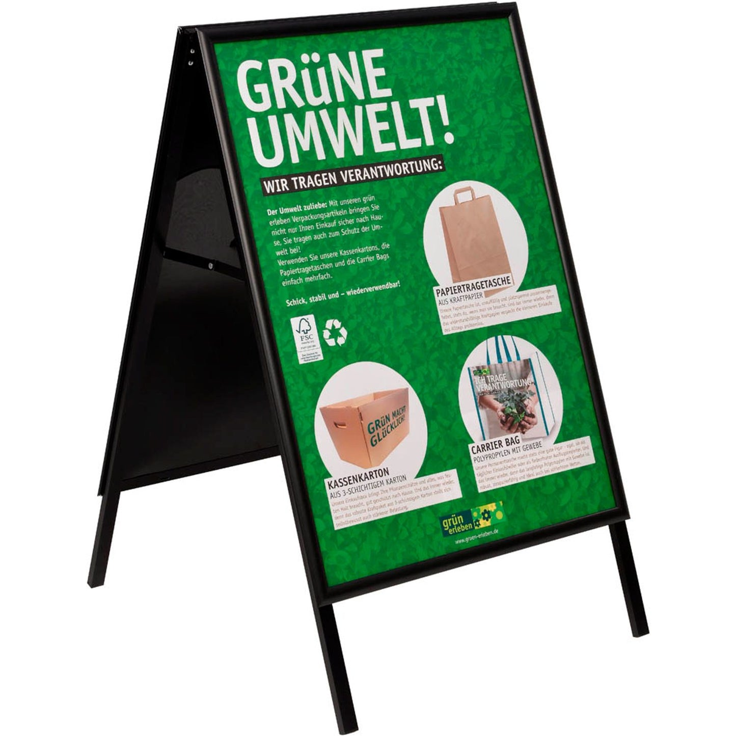 update displays Kundenstopper schwarz DIN A1 2 Fächer | UAB255HCA1X5008