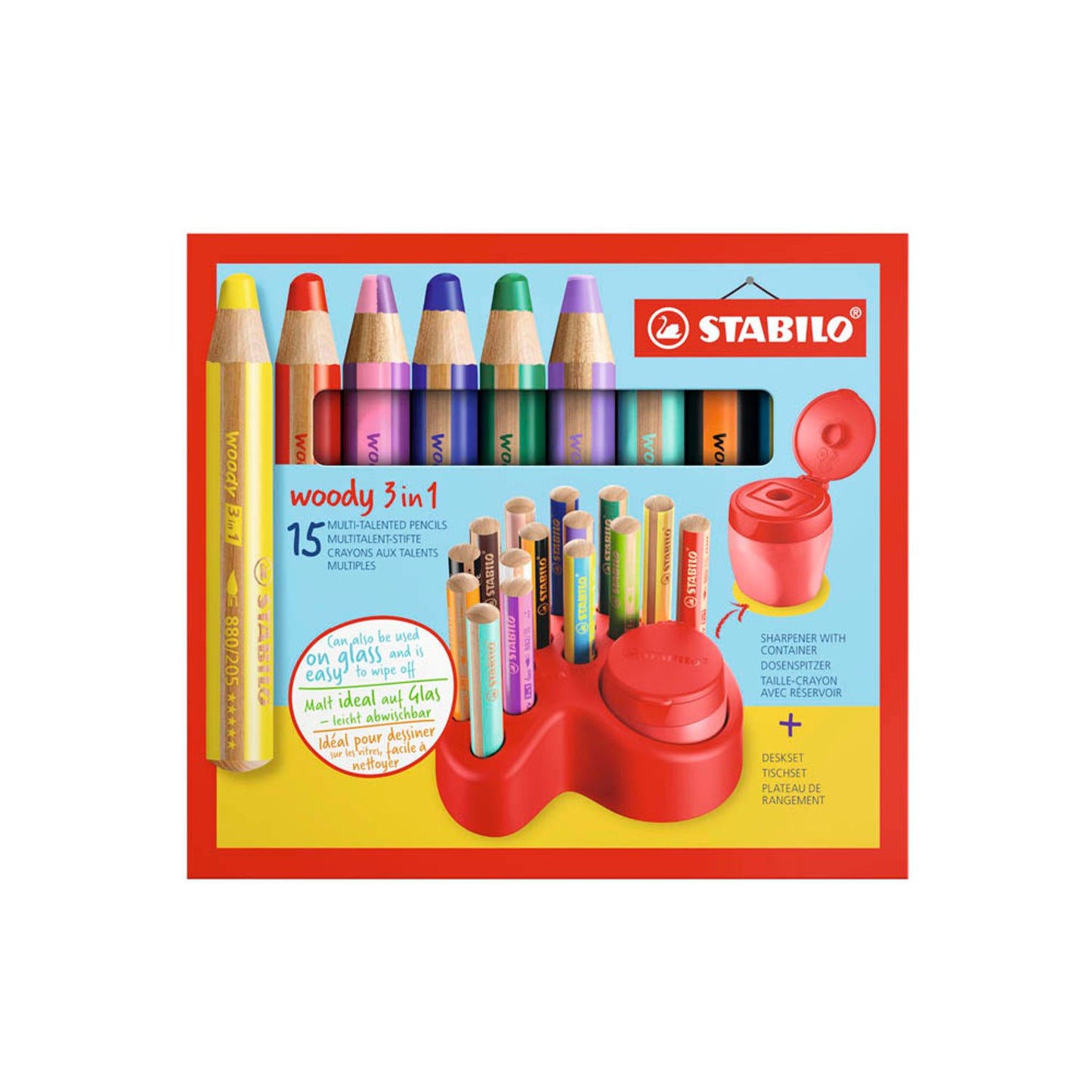 STABILO woody 3in1 Buntstifte farbsortiert | 880/15-01 | 1 Pack = 15 St.