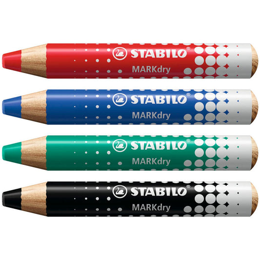 STABILO MARKdry Whiteboard- und Flipchart-Marker farbsortiert 1,0 - 10,0 mm | 648/4-5 | 1 Pack = 4 St.