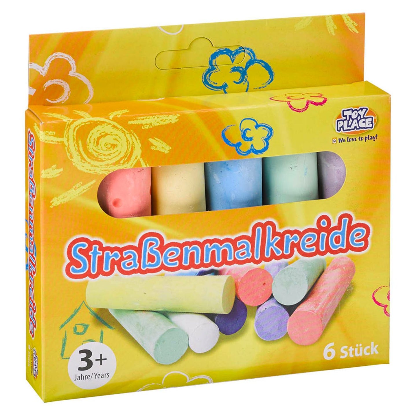 TOY PLACE Straßenmalkreide farbsortiert | 192057 | 1 Pack = 6 St.