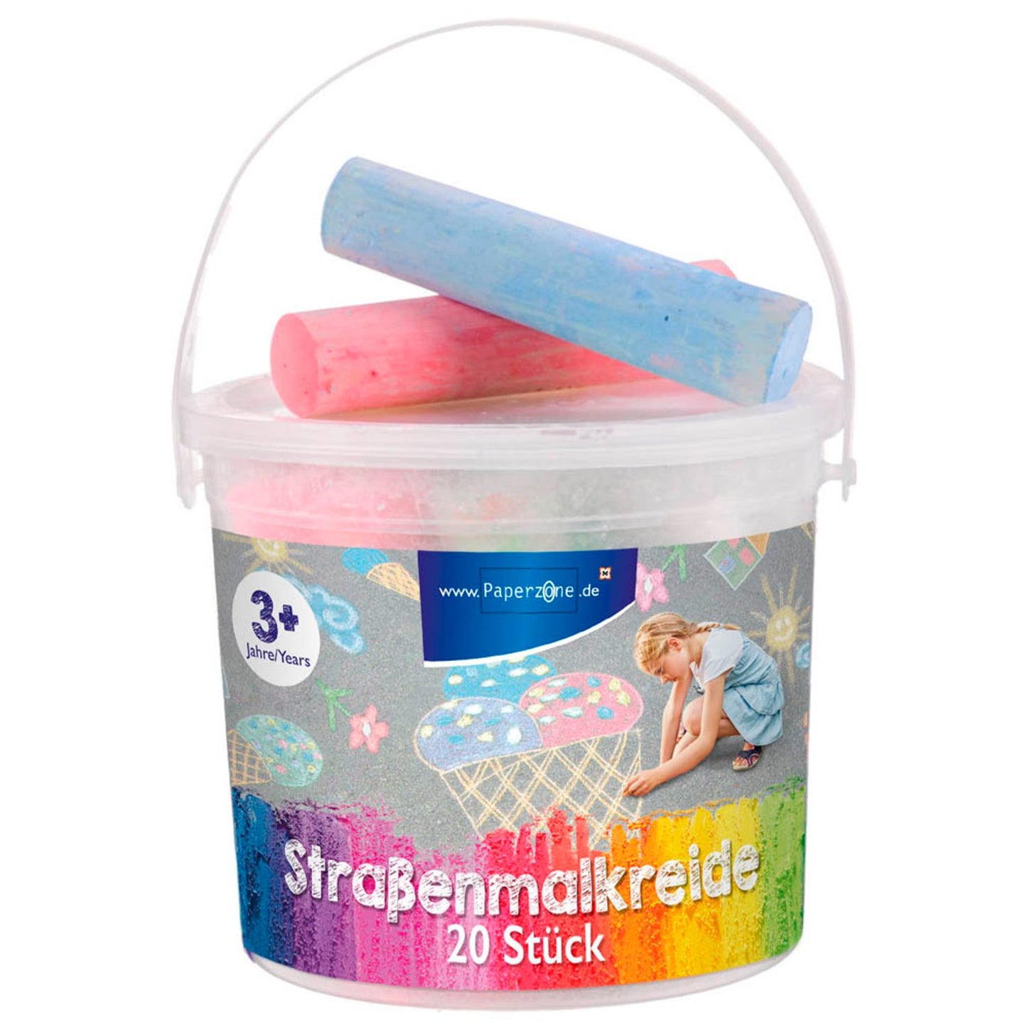 Paperzone Straßenmalkreide farbsortiert | 51238 | 1 Pack = 20 St.