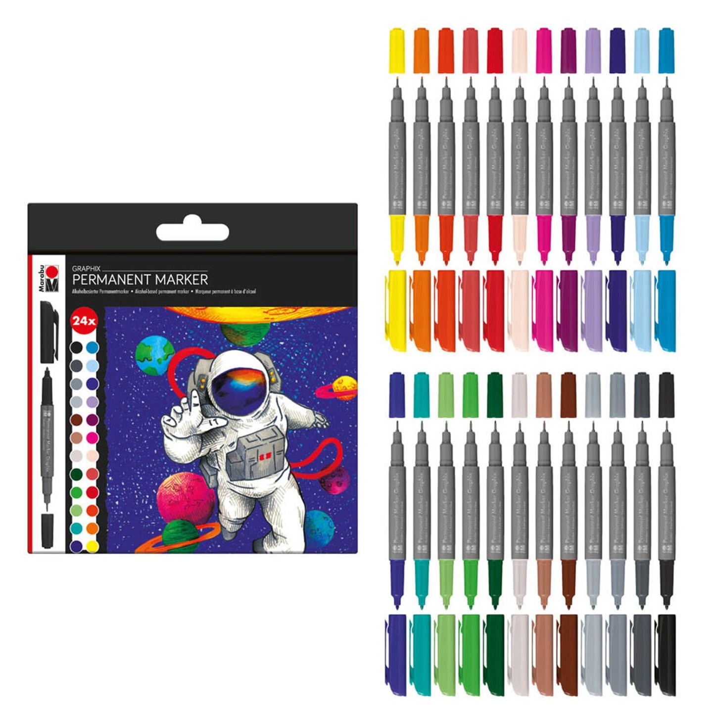 Marabu HERO OF GALAXY Permanentmarker farbsortiert | 147000000102 | 1 Pack = 24 St.