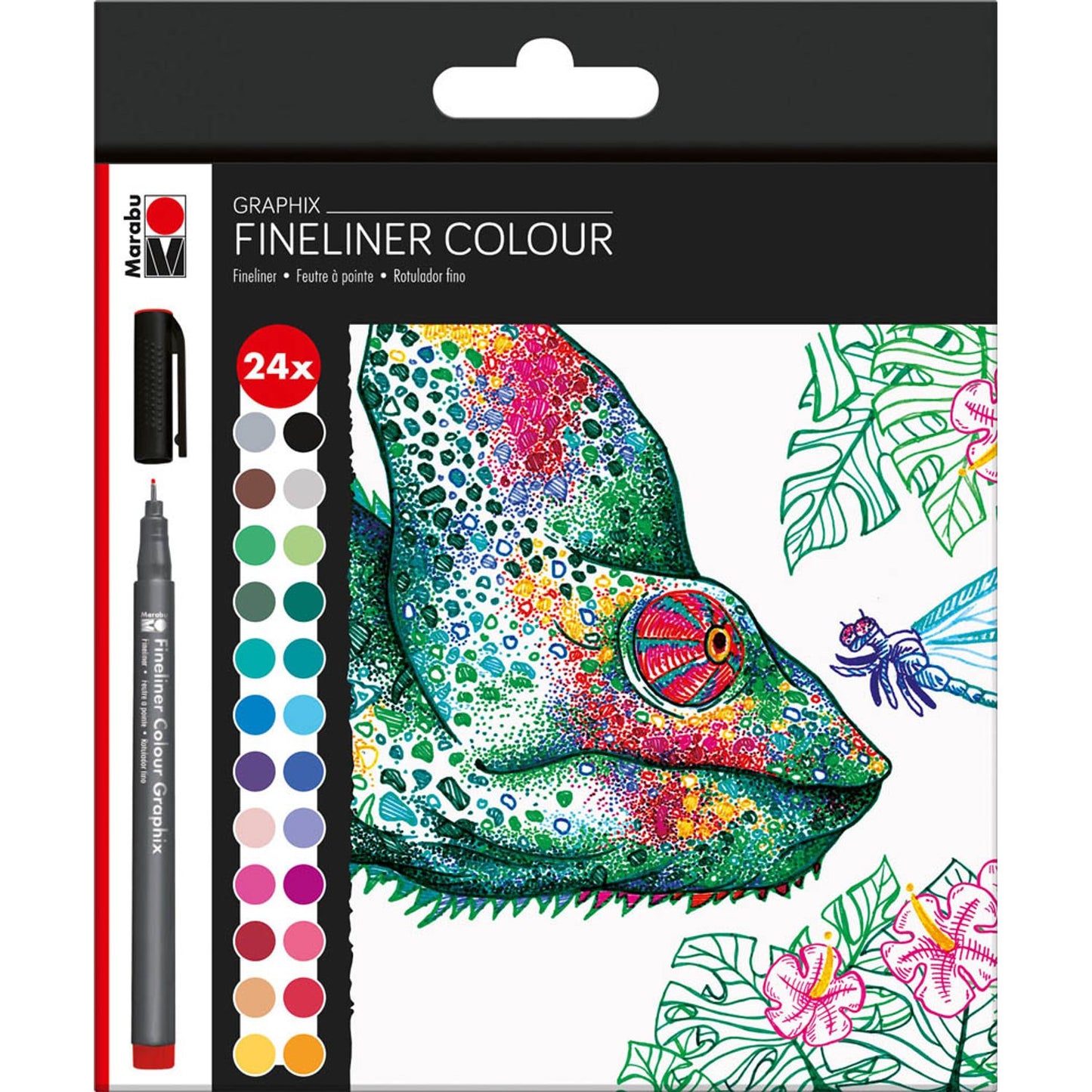 Marabu GRAPHIX HYPNOTIZE Fineliner farbsortiert 0,5 mm | 146000000104 | 1 Pack = 24 St.