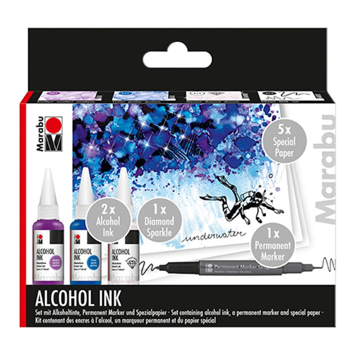 Marabu UNDERWATER Alkoholtinten-Set farbsortiert | 1216000000100