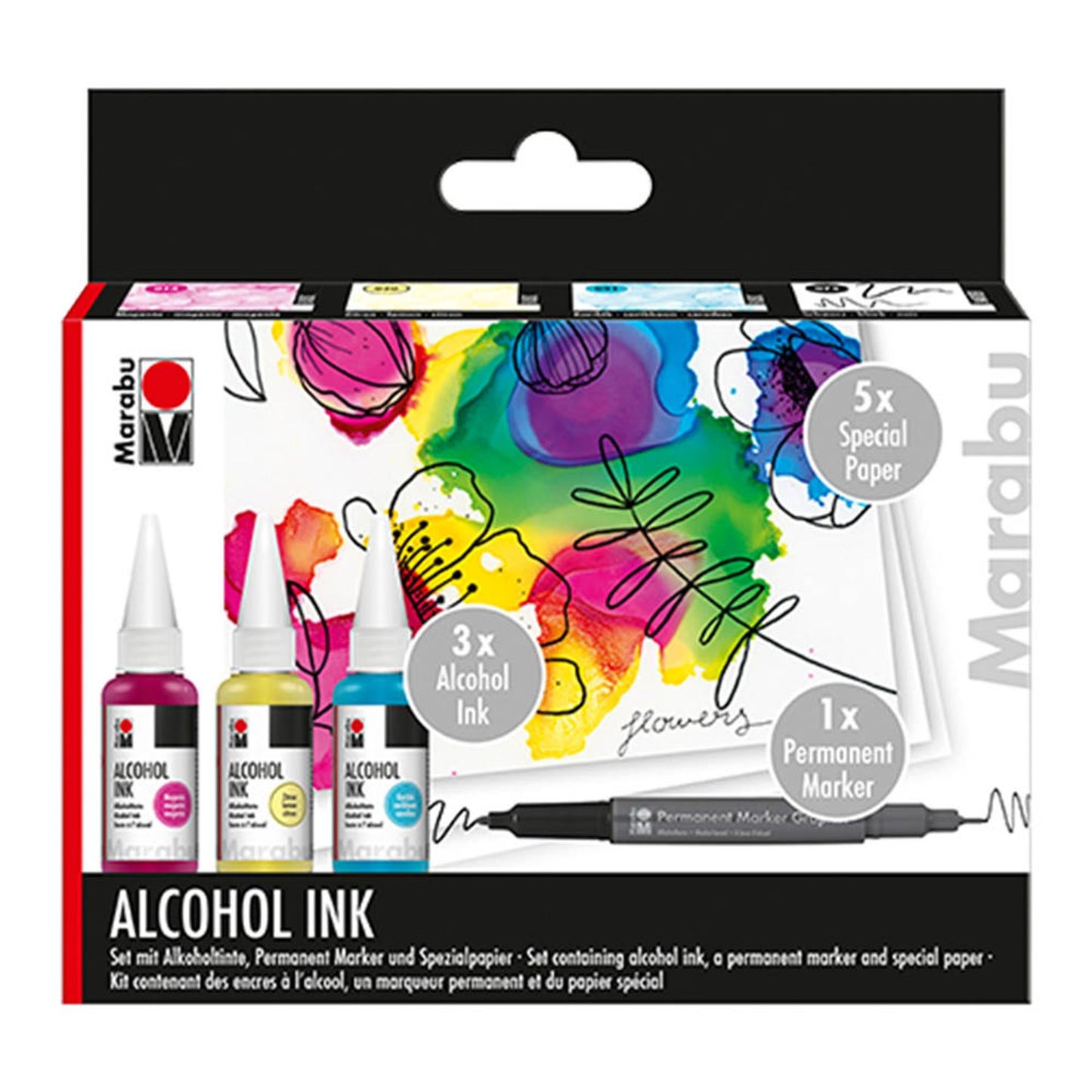 Marabu FLOWERS Alkoholtinten-Set farbsortiert | 1216000000101