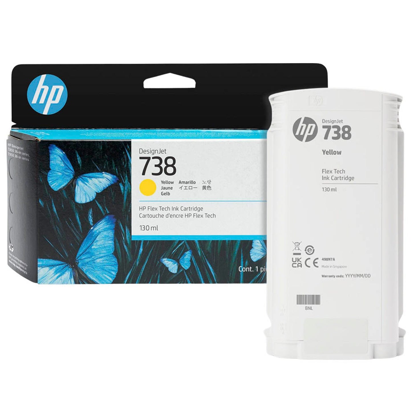 HP 738 () gelb Druckerpatrone | 498N7A