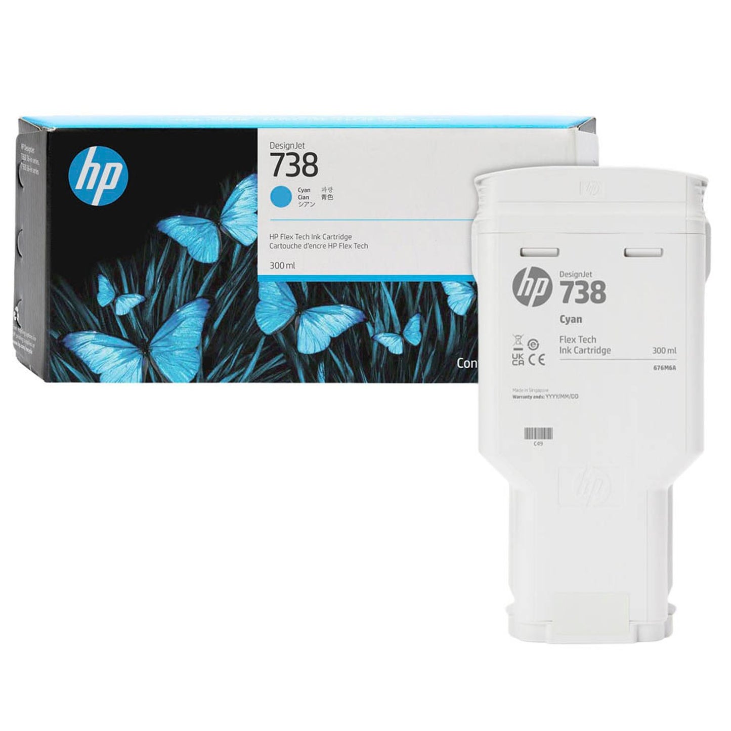 HP 738 () cyan Druckerpatrone | 676M6A