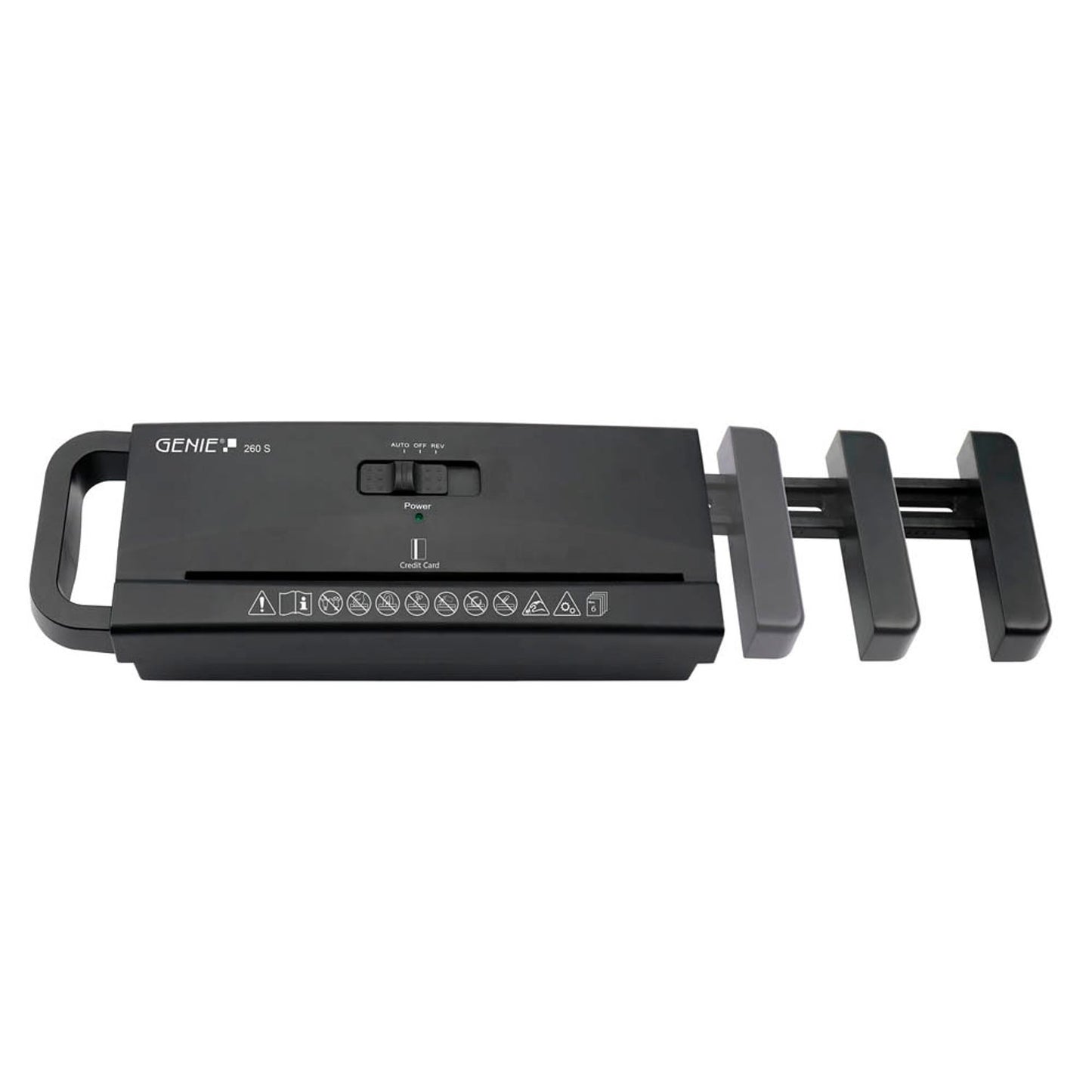 GENIE 260 S Aktenvernichter mit Streifenschnitt P-2, 6 mm, bis , schwarz | 12519