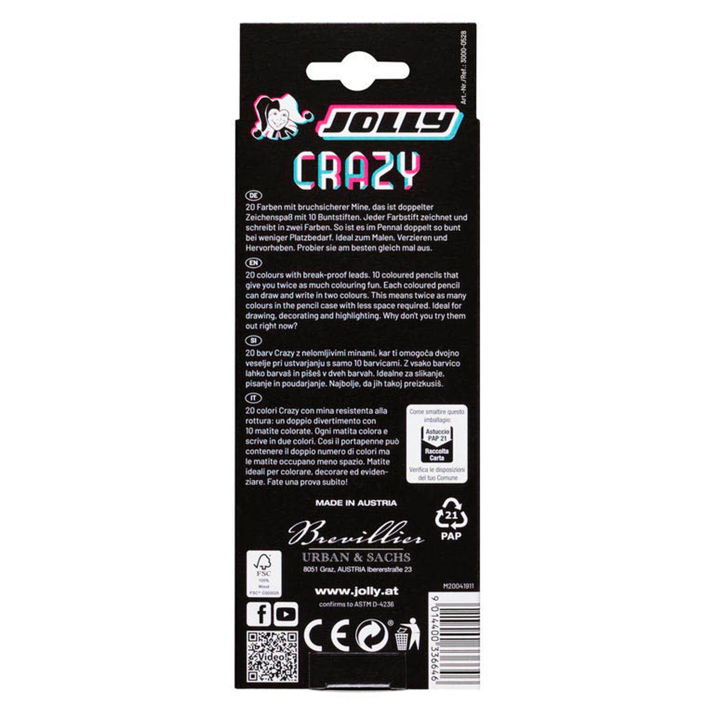 JOLLY Crazy Buntstifte farbsortiert | 3000-0528 | 1 Pack = 10 St.