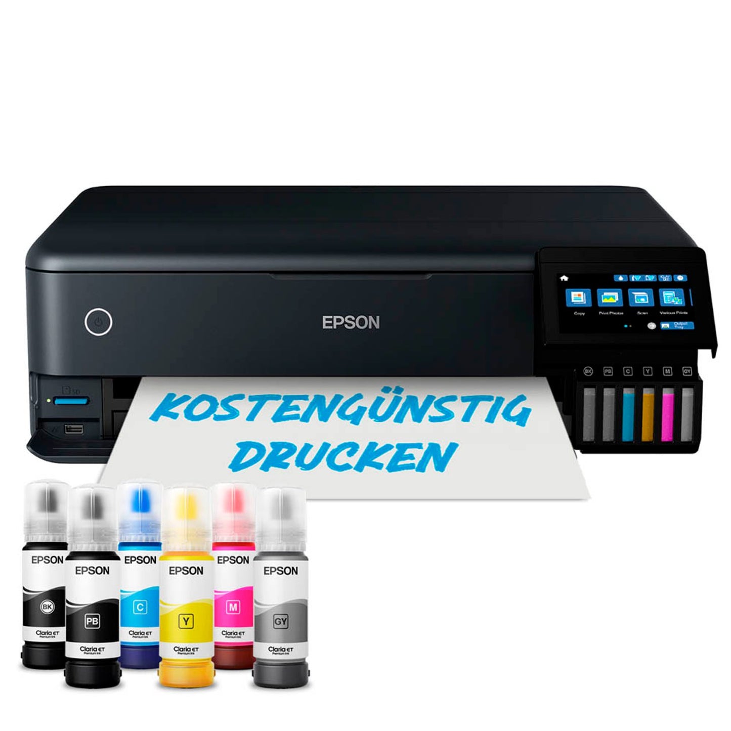 EPSON EcoTank ET-8550 3 in 1 Tintenstrahl-Multifunktionsdrucker schwarz | C11CJ21401