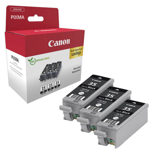 Canon PGI-35 BK TRIPLE schwarz Druckerpatronen, 3er-Set | 1509B028 | 1 Pack = 3 St.