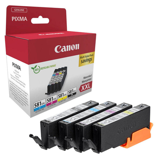 Canon CLI-581XXL BK/C/M/Y schwarz, cyan, magenta, gelb Druckerpatronen, 4er-Set | 1998C007 | 1 Pack = 4 St.