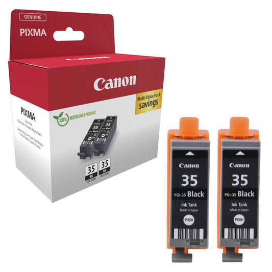 Canon PGI-35 BK Twin-Pack schwarz Druckerpatronen, 2er-Set | 1509B029 | 1 Pack = 2 St.