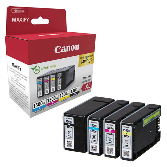 Canon PGI-1500 XL BK/C/M/Y schwarz, cyan, magenta, gelb Druckerpatronen, 4er-Set | 9182B010 | 1 Pack = 4 St.