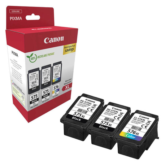 Canon PG-575XLx2/CL-576XL schwarz, color Druckköpfe, 3er-Set | 5437C004 | 1 Pack = 3 St.
