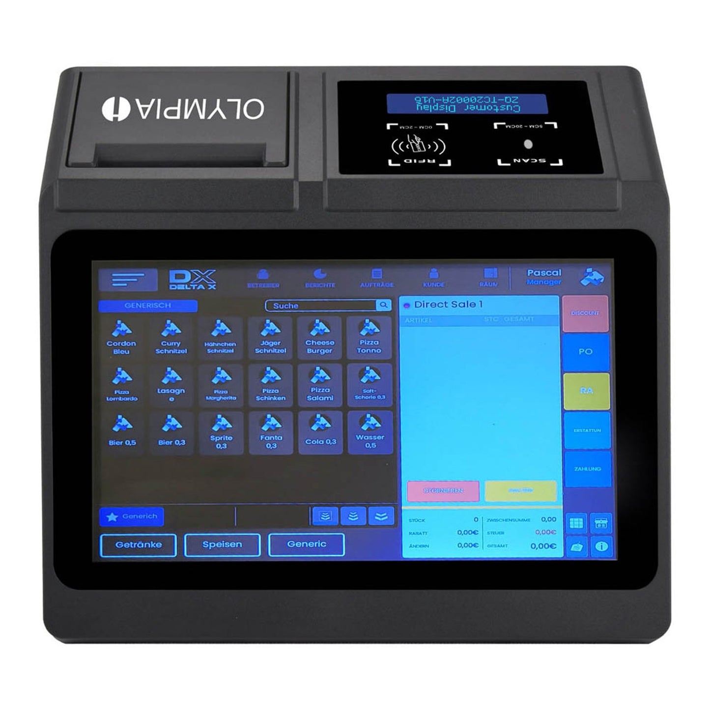 OLYMPIA Registrierkasse T110 (ohne TSE-Lizenz) schwarz | 941101000