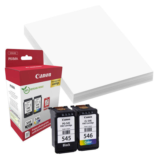 Canon PG-545/CL-546 schwarz, color Druckköpfe + Fotopapier, 2er-Set | 8287B008 | 1 Set = 2 St.