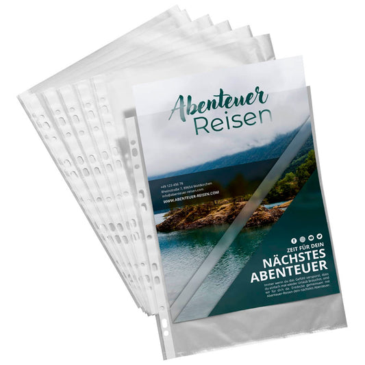 Gera-Folien Prospekthüllen DIN A4 transparent genarbt 0,05 mm | 070-0705-004-001 | 1 Pack = 100 St.