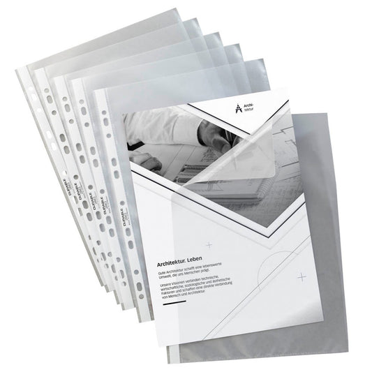 DURABLE Prospekthüllen DIN A4 transparent genarbt 0,06 mm | 266319 | 1 Pack = 10 St.