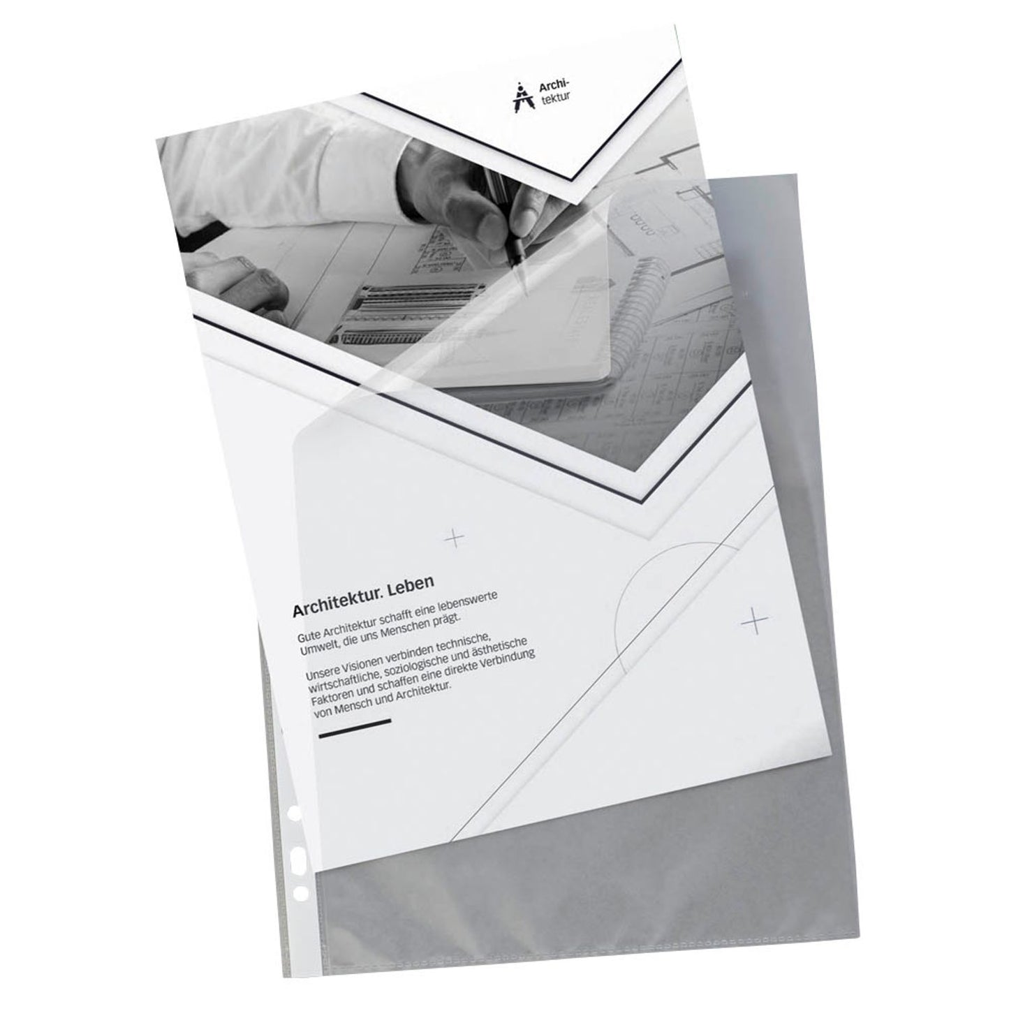 DURABLE Prospekthüllen DIN A4 transparent genarbt 0,06 mm | 266319 | 1 Pack = 10 St.