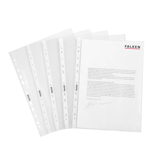 FALKEN Prospekthüllen DIN A4 glasklar glatt 0,05 mm | 11298254 | 1 Pack = 100 St.