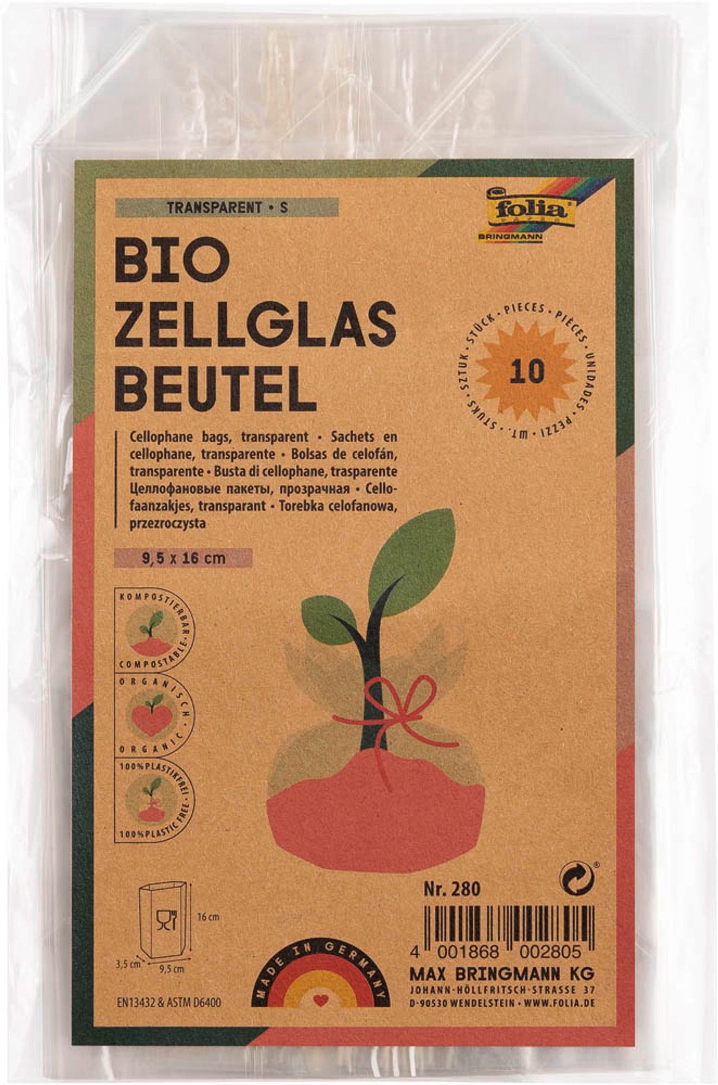 folia Zellglas-Bodenbeutel 10 St.