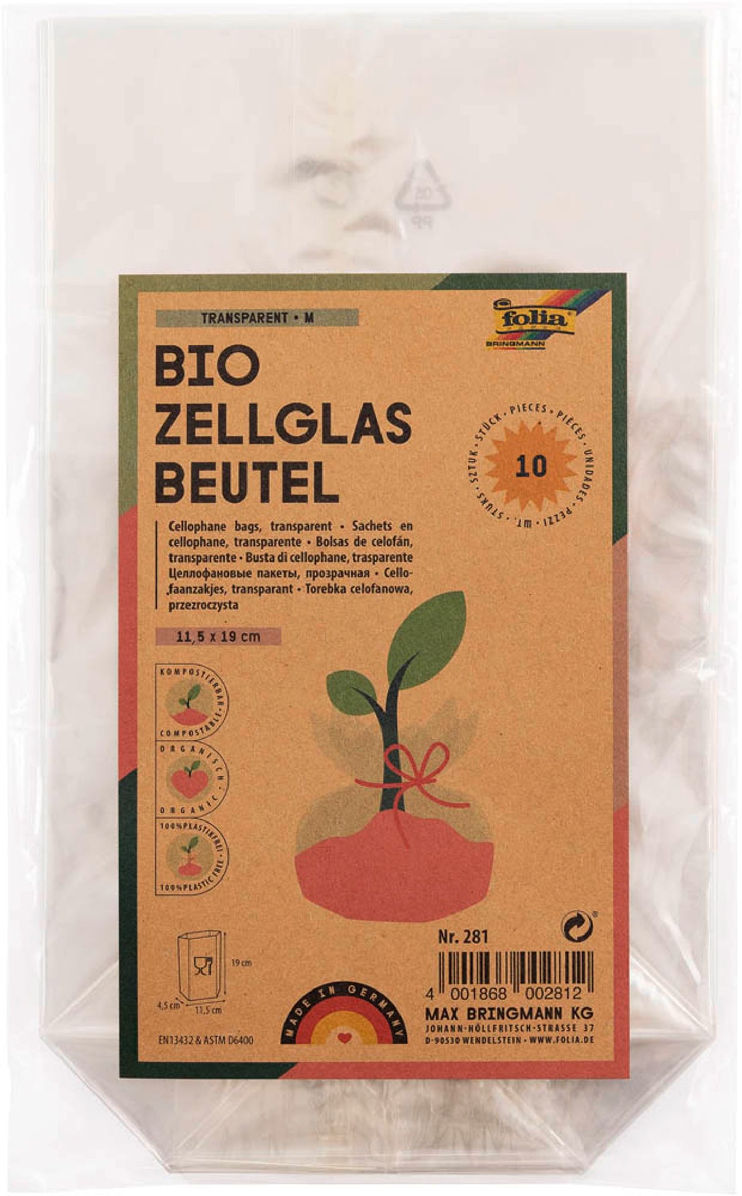 folia Zellglas-Bodenbeutel 10 St.
