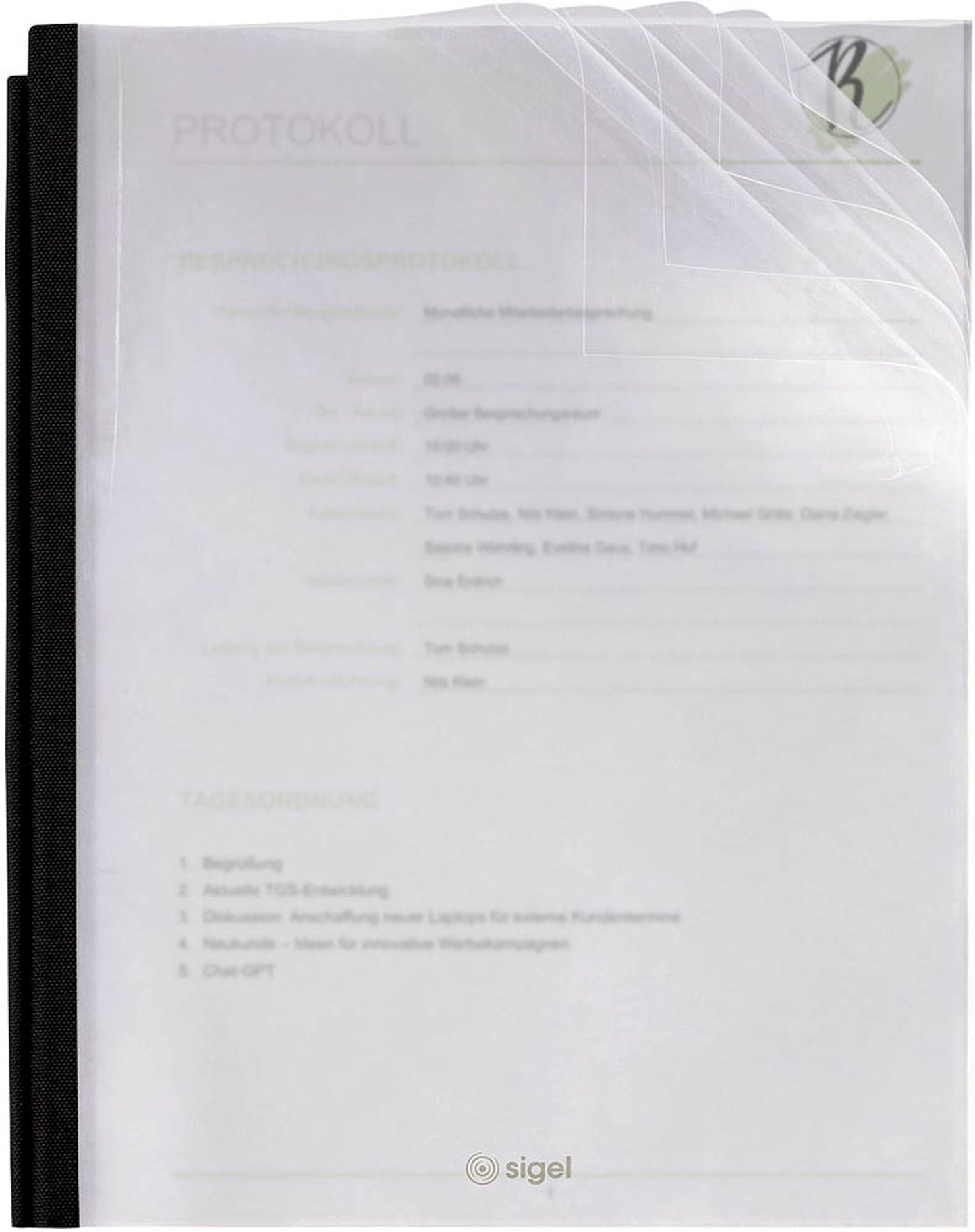 5 SIGEL Sichthüllen Conceptum Flex transparent glatt 0,02 mm