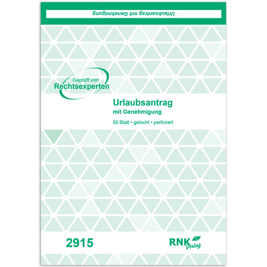 RNK-Verlag Urlaubsantrag Formularbuch | 2915