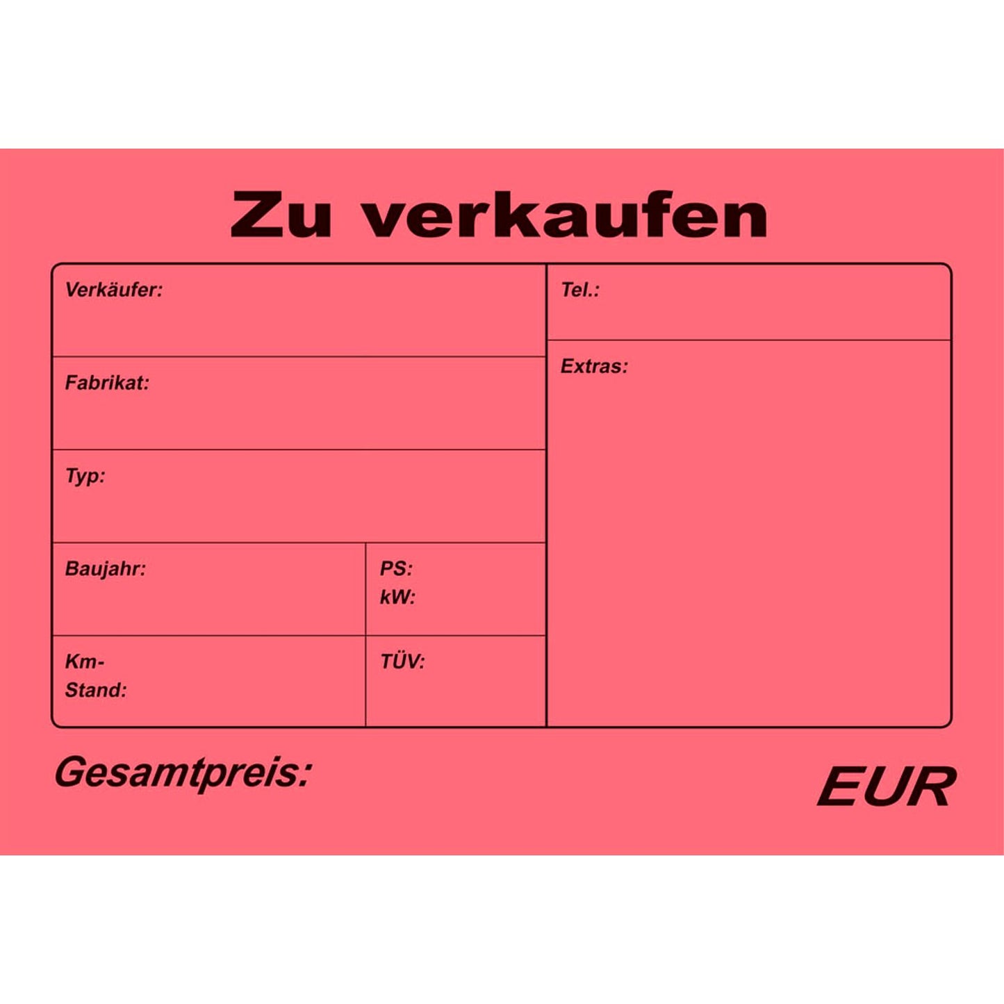RNK-Verlag Kfz-Kaufverträge | 586/10 | 1 Pack = 10 St.