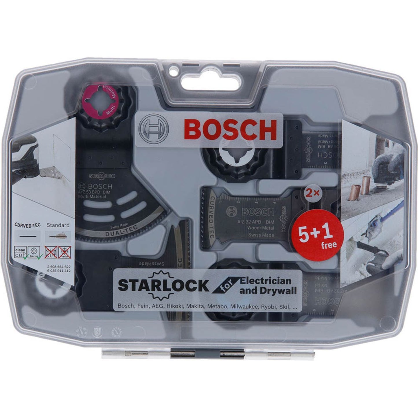 BOSCH Starlock Set für Elektriker und Trockenbauer Tauchsägeblätter-Set 6-teilig | 2608664622