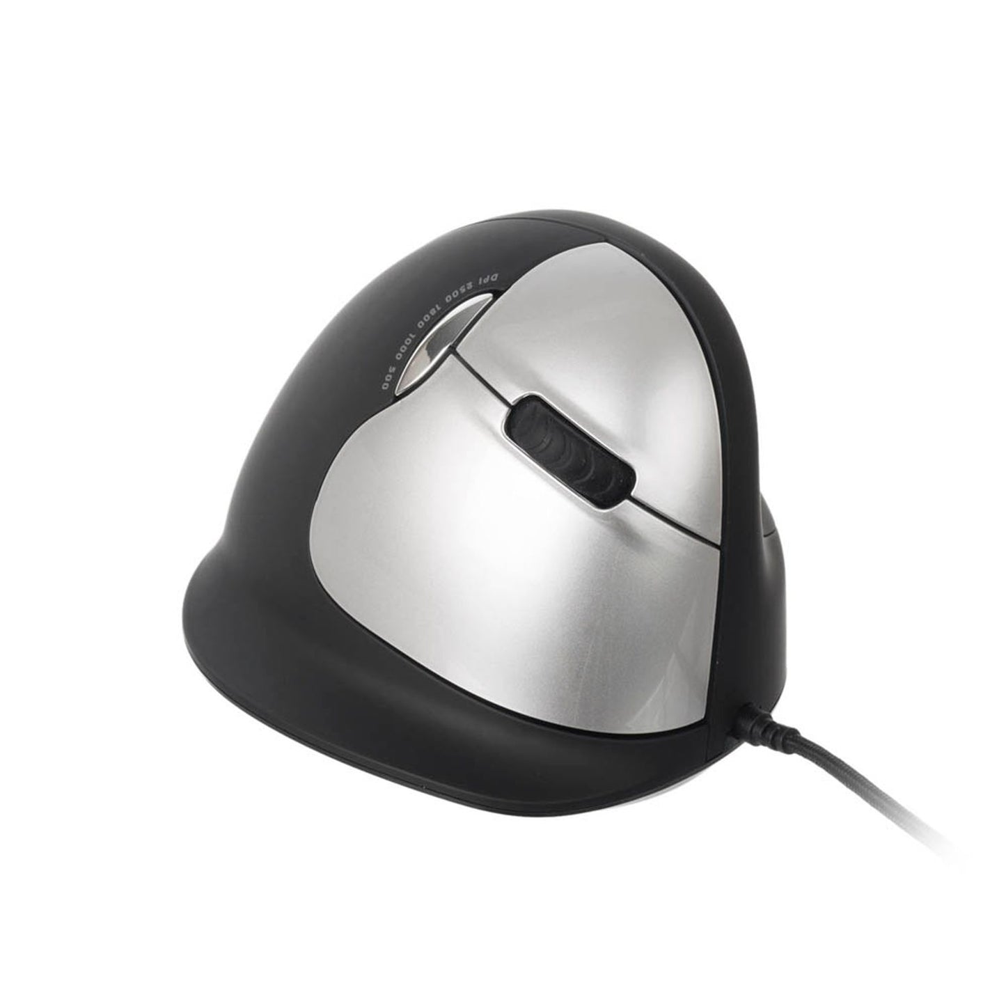 r-go HE Ergo Vertical Mouse Größe L rechts Maus ergonomisch kabelgebunden schwarz, silber | RGOHELA