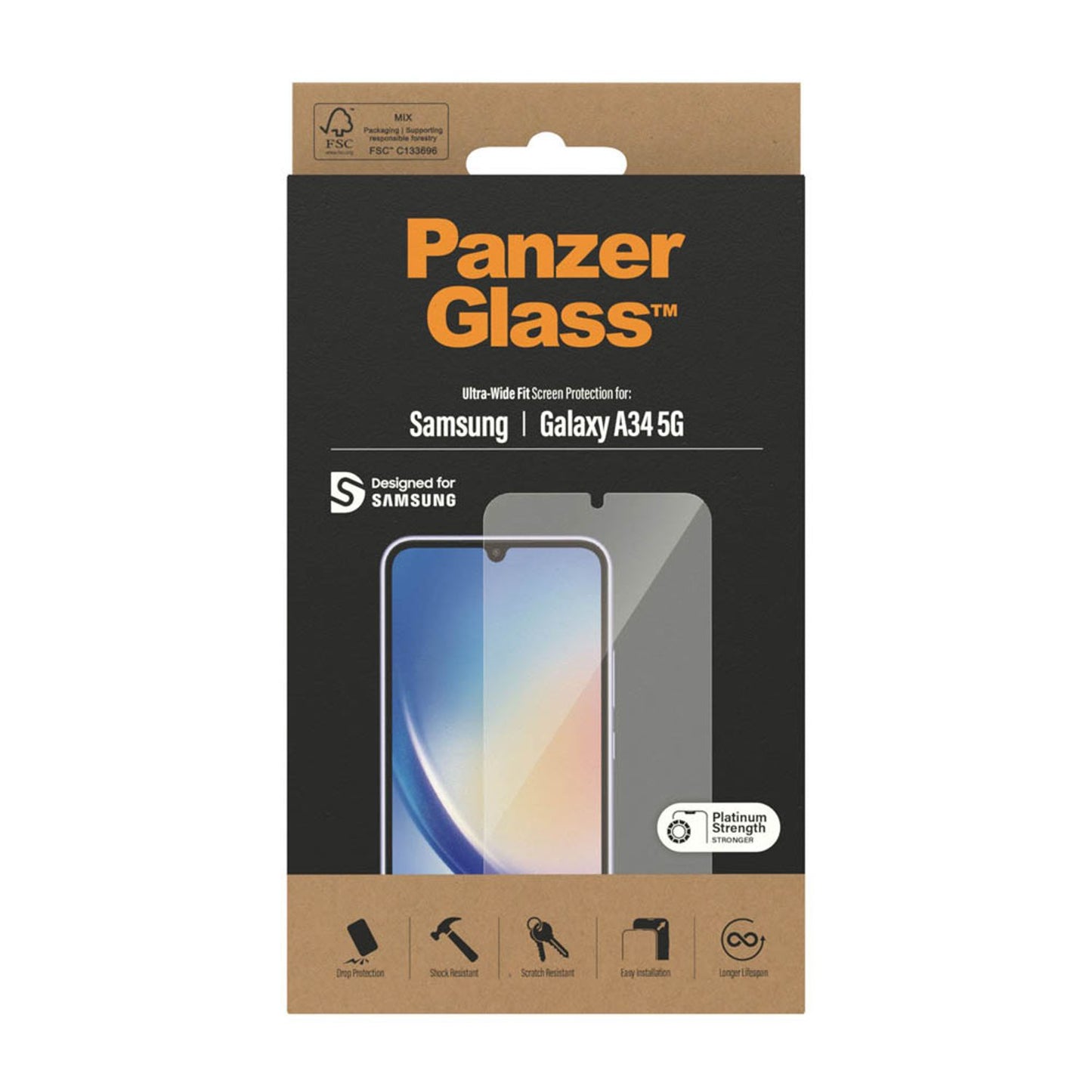 PanzerGlass™ Ultra Wide Fit Display-Schutzglas für Samsung Galaxy A34 5G | 7327