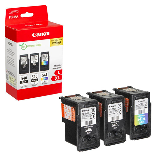Canon PG-540Lx2/CL-541XL schwarz, color Druckköpfe, 3er-Set | 5224B017 | 1 Pack = 3 St.