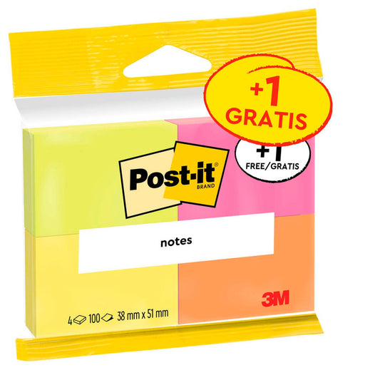 Post-it® + 1 GRATIS: Super Sticky Notes 653 Haftnotizen farbsortiert, 3 Blöcke + GRATIS 1 Blöcke | 6812P | 1 Pack = 3 Blöcke