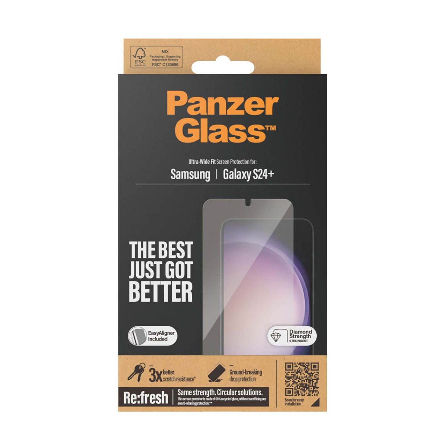 PanzerGlass™ Ultra Wide Fit Display-Schutzglas für Samsung Galaxy S24+ | 7351