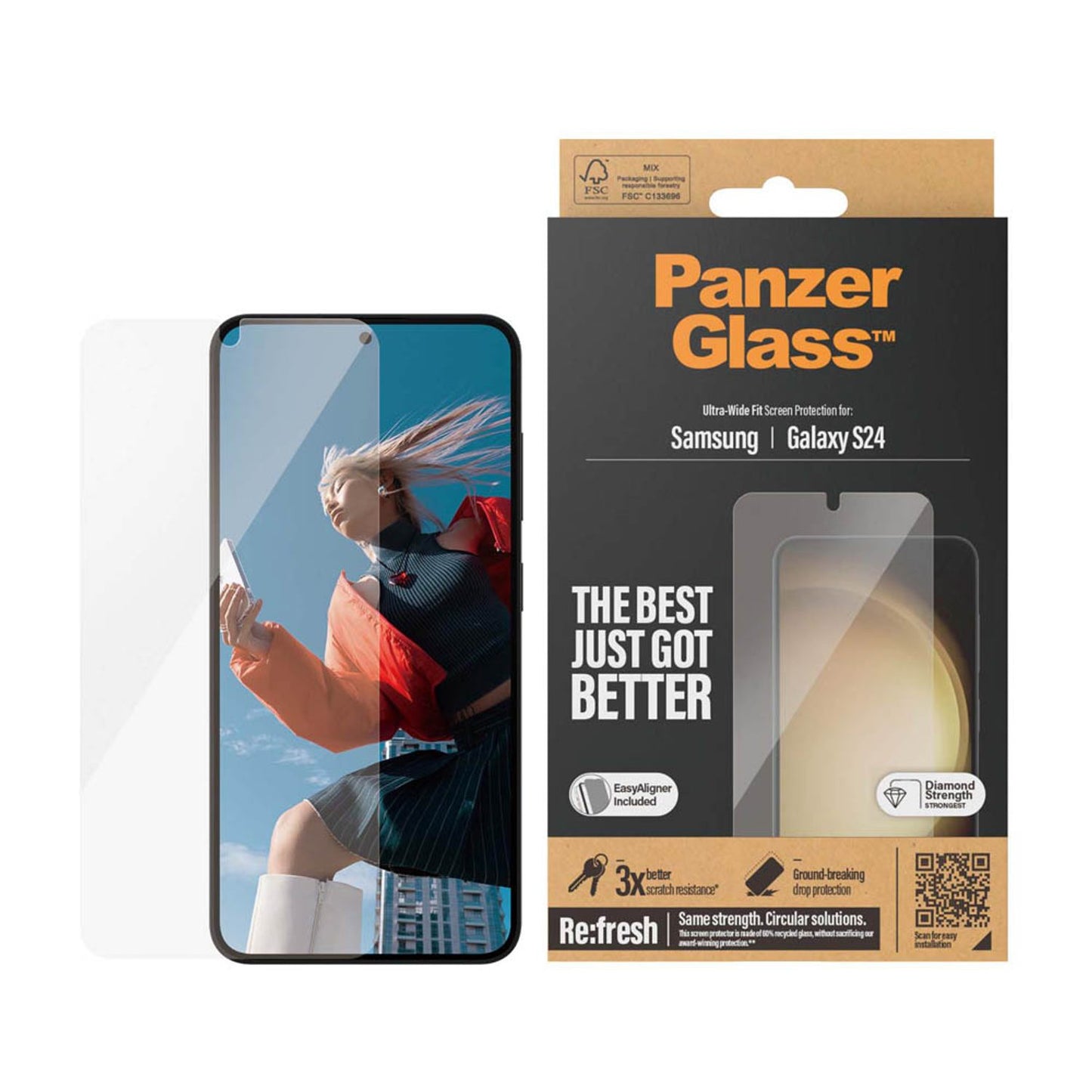 PanzerGlass™ Ultra Wide Fit Display-Schutzglas für Samsung Galaxy S24 | 7350