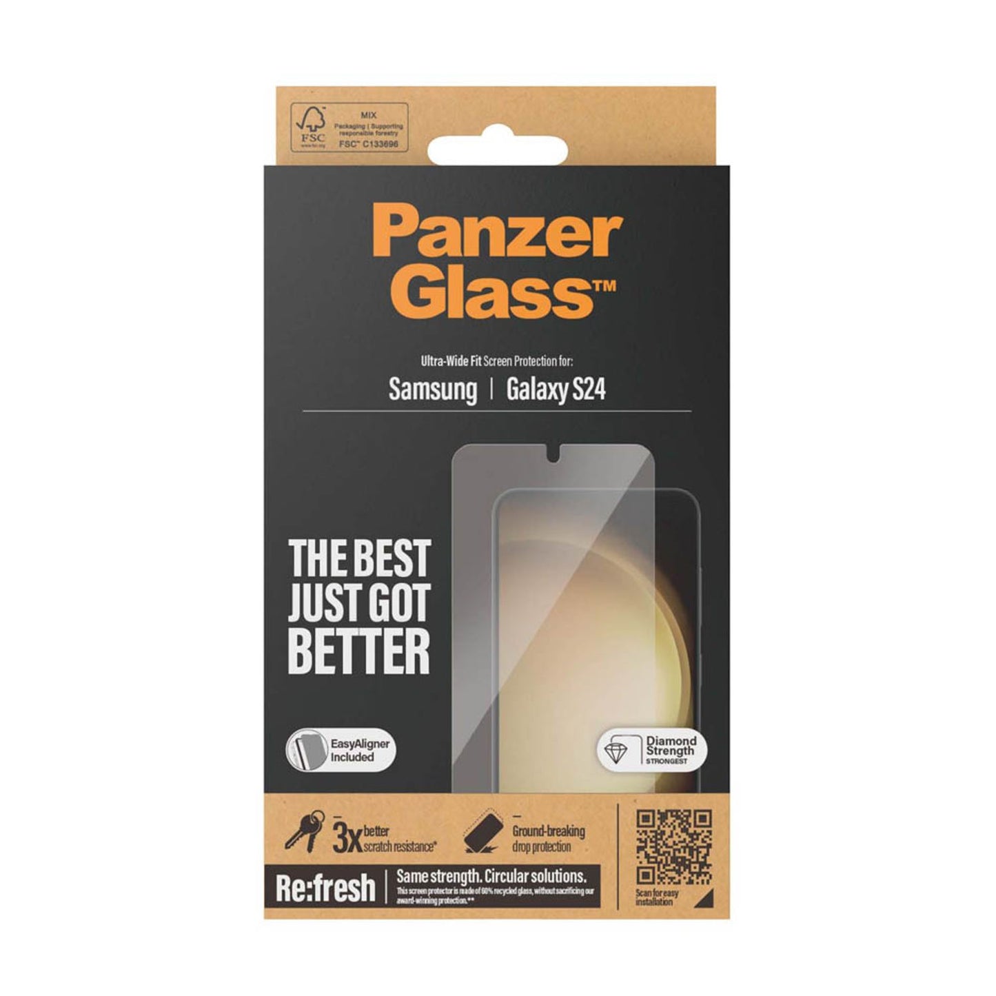 PanzerGlass™ Ultra Wide Fit Display-Schutzglas für Samsung Galaxy S24 | 7350