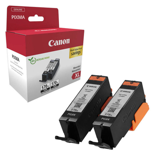 Canon PGI-570 XL PGBK Twinpack schwarz Druckerpatronen, 2er-Set | 0318C010 | 1 Pack = 2 St.