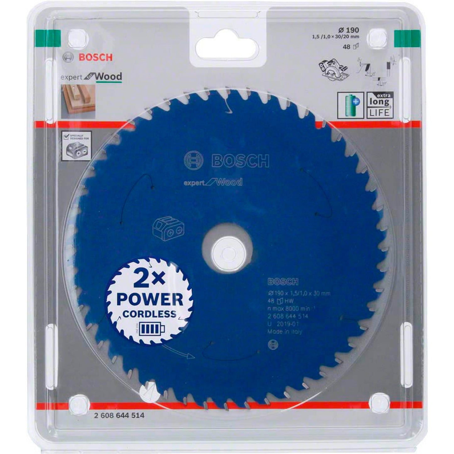 BOSCH EXPERT for Wood Kreissägeblatt 190,0 mm, 48 Zähne | 2608644514
