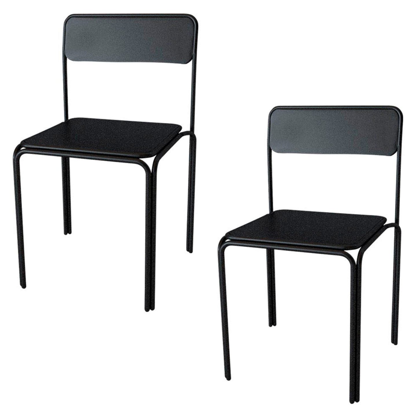 meet powered by PAPERFLOW Besucherstühle BISTRO schwarz Metall | CHBISX2M.01 | 1 Pack = 2 St.